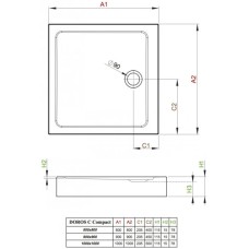 Акриловый поддон 100x100 см Radaway Doros C Compact Stone Anthracite SDRC1010-05-64S