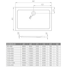 Акриловый поддон 120x100 см Radaway Doros D Stone Anthracite SDRD1210-01-64S