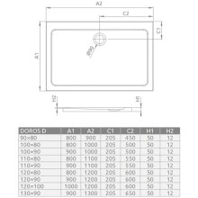 Акриловый поддон 120x100 см Radaway Doros D Stone White SDRD1210-01-04S