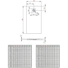 Поддон из литого мрамора 210x90 см Radaway Kyntos F Cemento HKF21090-74