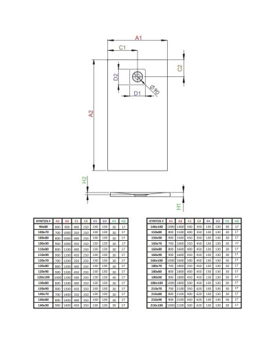 Поддон из литого мрамора 120x70 см Radaway Kyntos F Anthracite HKF12070-64