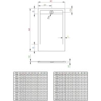 Поддон из литого мрамора 180x90 см Radaway Teos F Cemento HTF18090-74
