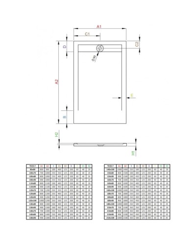 Поддон из литого мрамора 160x80 см Radaway Teos F Black HTF16080-54