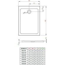 Акриловый поддон 120x80 см Radaway Doros F Stone White SDRF1280-01-04S