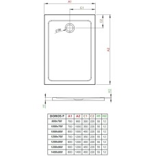 Акриловый поддон 120x90 см Radaway Doros F Stone White SDRF1290-01-04S