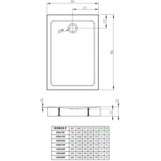 Акриловый поддон 120x80 см Radaway Doros F Compact Stone White SDRFP1280-05-04S