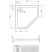 Акриловый поддон 90x90 см Radaway Doros PT Stone White SDRPT9090-01-04S