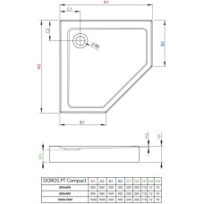 Акриловый поддон 80x80 см Radaway Doros PT Compact Stone White SDRPT8080-05-04S