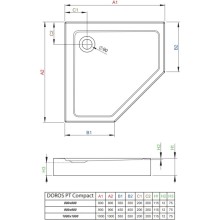 Акриловый поддон 90x90 см Radaway Doros PT Compact Stone White SDRPTP9090-05-04S