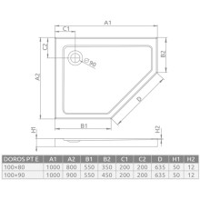 Акриловый поддон 100x80 см Radaway Doros PT E SDRPT1080-01L