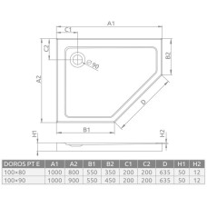 Акриловый поддон 100x80 см Radaway Doros PT E SDRPT1080-01L