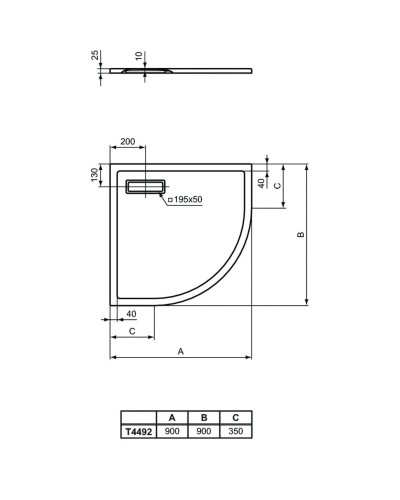 Акриловый поддон 90x90 см Ideal Standard Ultra Flat New T4492V1