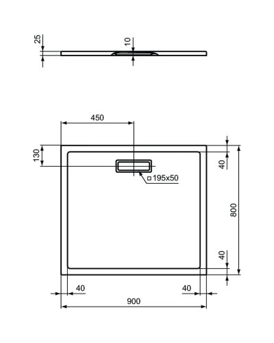 Акриловый поддон 90x80 см Ideal Standard Ultra Flat New T4481V1