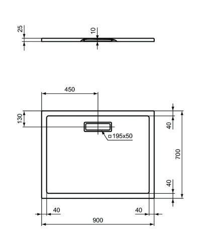 Акриловый поддон 90x70 см Ideal Standard Ultra Flat New T4474V1