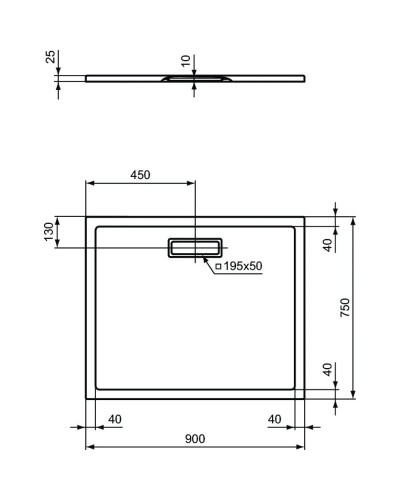 Акриловый поддон 90x75 см Ideal Standard Ultra Flat New T448001