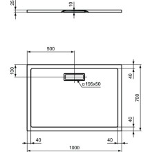 Акриловый поддон 100x70 см Ideal Standard Ultra Flat New T4475V1