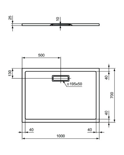 Акриловый поддон 100x70 см Ideal Standard Ultra Flat New T4475V1