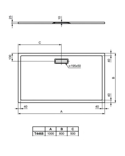 Акриловый поддон 100x80 см Ideal Standard Ultra Flat New T4468V1