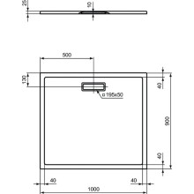 Акриловый поддон 100x90 см Ideal Standard Ultra Flat New T4482V1