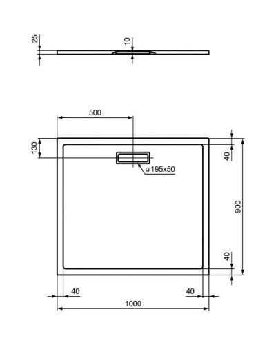 Акриловый поддон 100x90 см Ideal Standard Ultra Flat New T4482V1