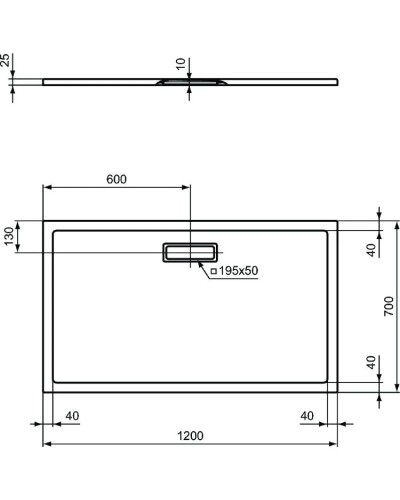 Акриловый поддон 120x70 см Ideal Standard Ultra Flat New T4476V1