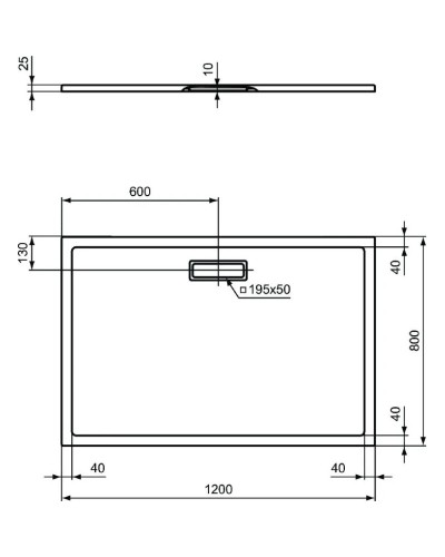 Акриловый поддон 120x80 см Ideal Standard Ultra Flat New T4469V1