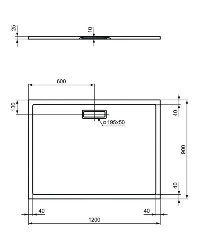 Акриловый поддон 120x90 см Ideal Standard Ultra Flat New T4483V1