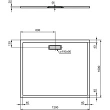 Акриловый поддон 120x100 см Ideal Standard Ultra Flat New T4489V1