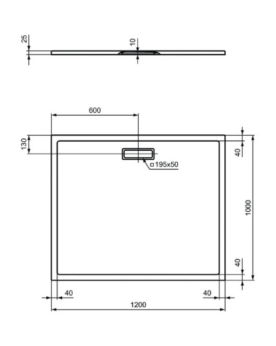 Акриловый поддон 120x100 см Ideal Standard Ultra Flat New T4489V1