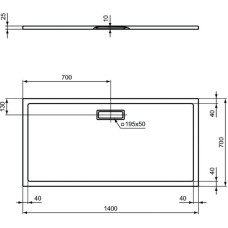 Акриловый поддон 140x70 см Ideal Standard Ultra Flat New T447701