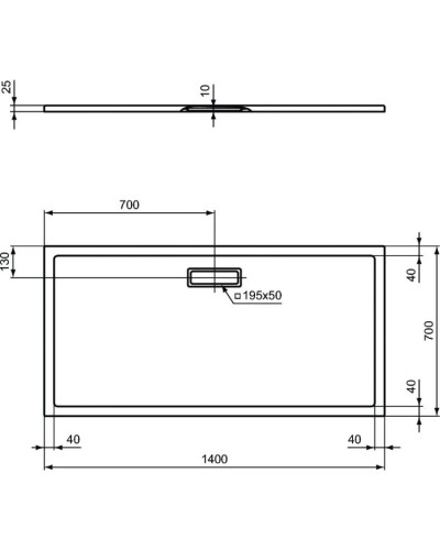 Акриловый поддон 140x70 см Ideal Standard Ultra Flat New T447701