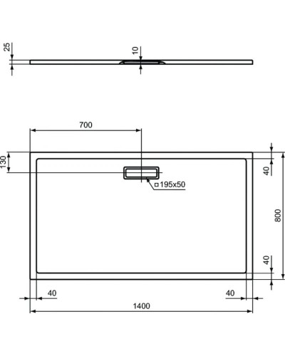 Акриловый поддон 140x80 см Ideal Standard Ultra Flat New T4470V1
