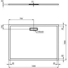Акриловый поддон 140x100 см Ideal Standard Ultra Flat New T449001