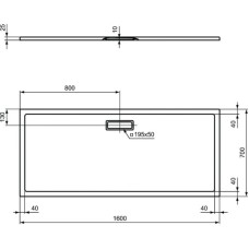 Акриловый поддон 160x70 см Ideal Standard Ultra Flat New T447801
