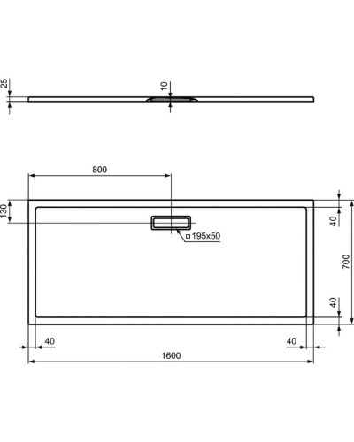 Акриловый поддон 160x70 см Ideal Standard Ultra Flat New T447801