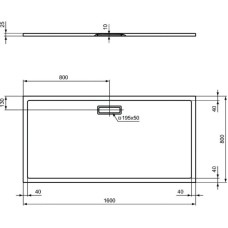 Акриловый поддон 160x80 см Ideal Standard Ultra Flat New T447101