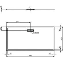 Акриловый поддон 160x80 см Ideal Standard Ultra Flat New T4471V1