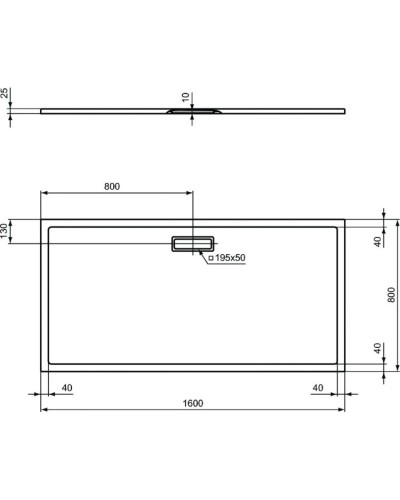 Акриловый поддон 160x80 см Ideal Standard Ultra Flat New T4471V1
