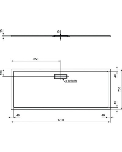 Акриловый поддон 170x70 см Ideal Standard Ultra Flat New T447901