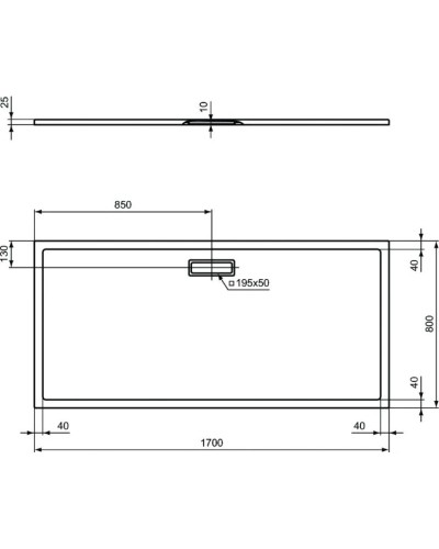 Акриловый поддон 170x80 см Ideal Standard Ultra Flat New T447201