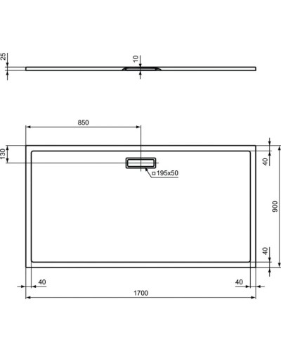 Акриловый поддон 170x90 см Ideal Standard Ultra Flat New T4486V1
