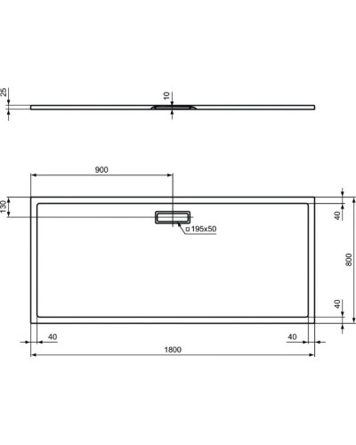 Акриловый поддон 180x80 см Ideal Standard Ultra Flat New T4473V1