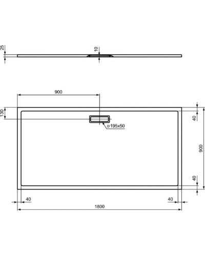 Акриловый поддон 180x90 см Ideal Standard Ultra Flat New T4487V1
