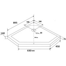 Акриловый поддон 89,5x89,5 см Grossman Pragma PR-ST-90D