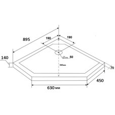 Акриловый поддон 89,5x89,5 см Grossman Pragma PR-ST-90D