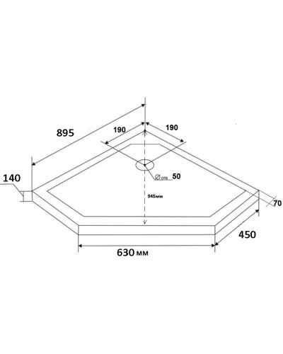 Акриловый поддон 89,5x89,5 см Grossman Pragma PR-ST-90D