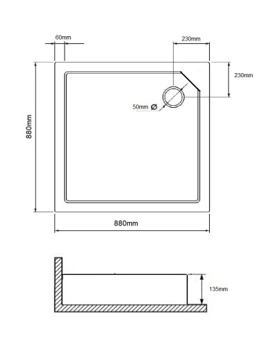Акриловый поддон 88x88 см Grossman Pragma PR-ST-90Q