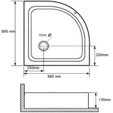 Акриловый поддон 89,5x89,5 см Grossman Pragma PR-ST-90
