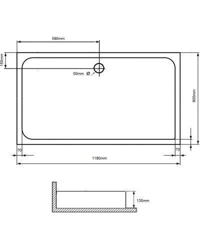 Акриловый поддон 118x80 см Grossman Pragma PR-ST-120QL-R