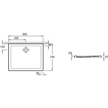 Керамический поддон 90х70 см Jacob Delafon Kyreo ENE90-00